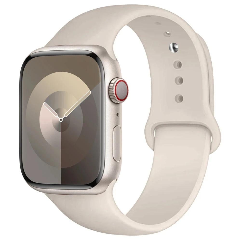 Silikonový řemínek pro Apple Watch 44mm 40mm 49mm 45mm 41mm 38mm 42mm Correa Belt Bracelet pro Apple Watch Series 9 8 7 6 5 3 SE Ultra 2