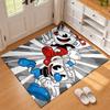 Cuphead Teppich Fußmatte für Wohnzimmer oder Schlafzimmer Schutzmatte unter dem Stuhl Bürodeko Weihnachtsgeschenk Geburtstagsgeschenk