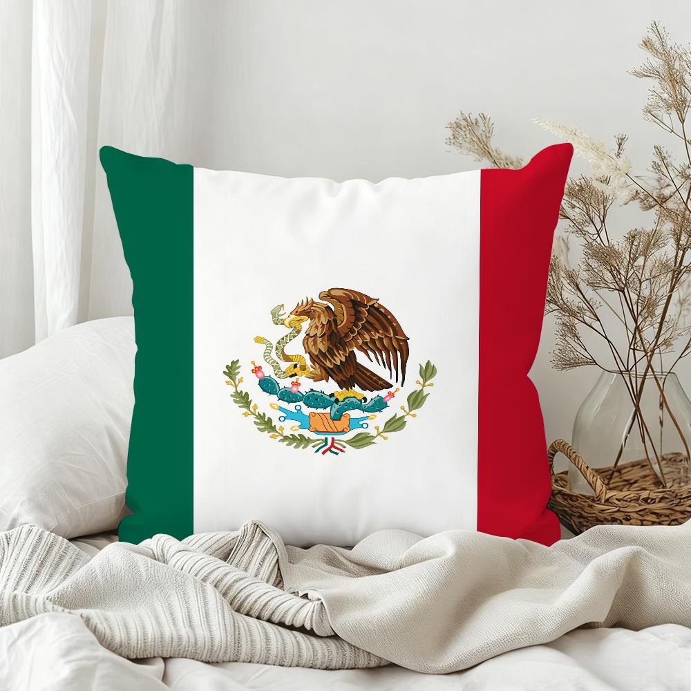

Flag Of Mexico Pillow Case Bedroom Sofa Living Room Backrest Decoration Square Cushion Nap Time 30x30 cm