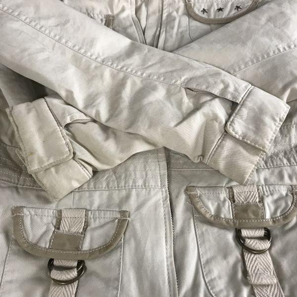 Tommy Hilfiger Hilfiger Denim Abnehmbare Kapuze Gepolsterte Militärjacke Damen M Beige(GEBRAUCHT)