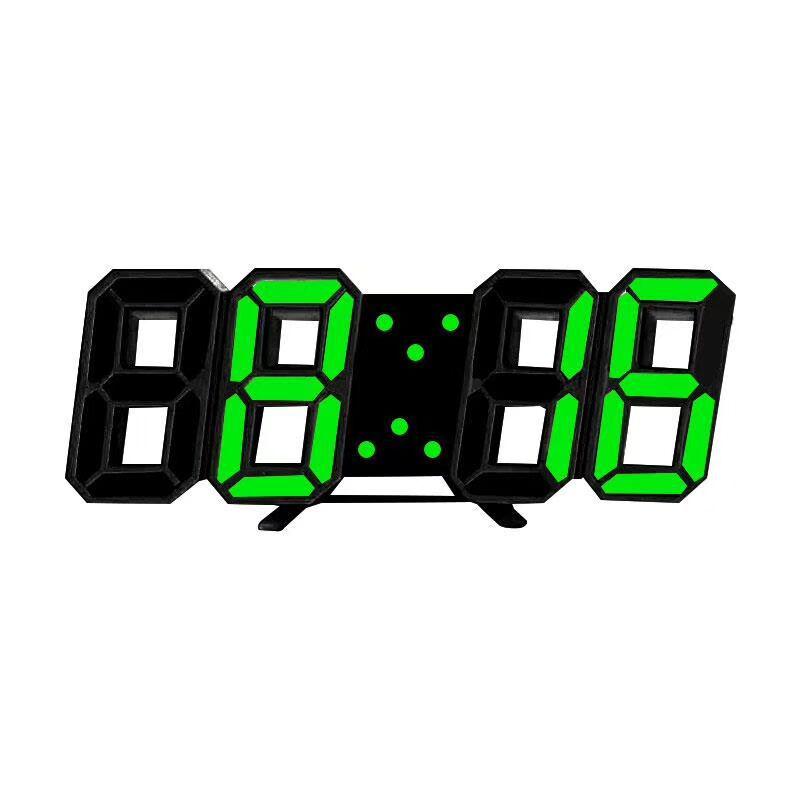 3D Smart Stereo LED Alarm Clock with Voice Control - Korean Style Wall & Table Clock