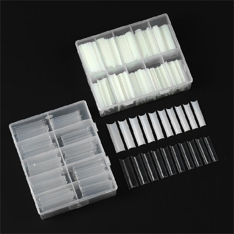 Extras Long C Curves False Nail Tips,Acrylic Fake Nail Tips French Nail Tip Half Cover Square/Full Cover Almond Nail Tip