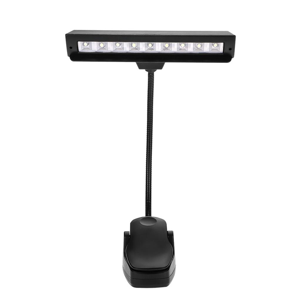 Portable Flexible 9 LEDs Clip On Music Stand Light Bedroom Reading Desk Lamp