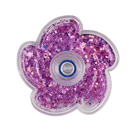 Flower Spinner Fidget Toy Glitter Quicksand Filled Stress Relief Finger Flexibility Training Spinning Top Fingertip Gyro Kids Teens Adults Gift