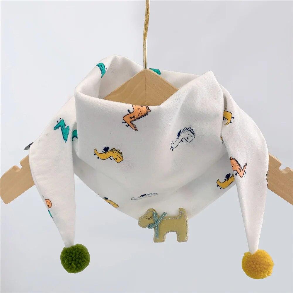 Katoenen Baby Driehoek Sjaal Herfst Winter Warm Winddicht Halsdoek Kinderen Monddoek Schattige Cartoon Jongens Meisjes Kinder Sjaal
