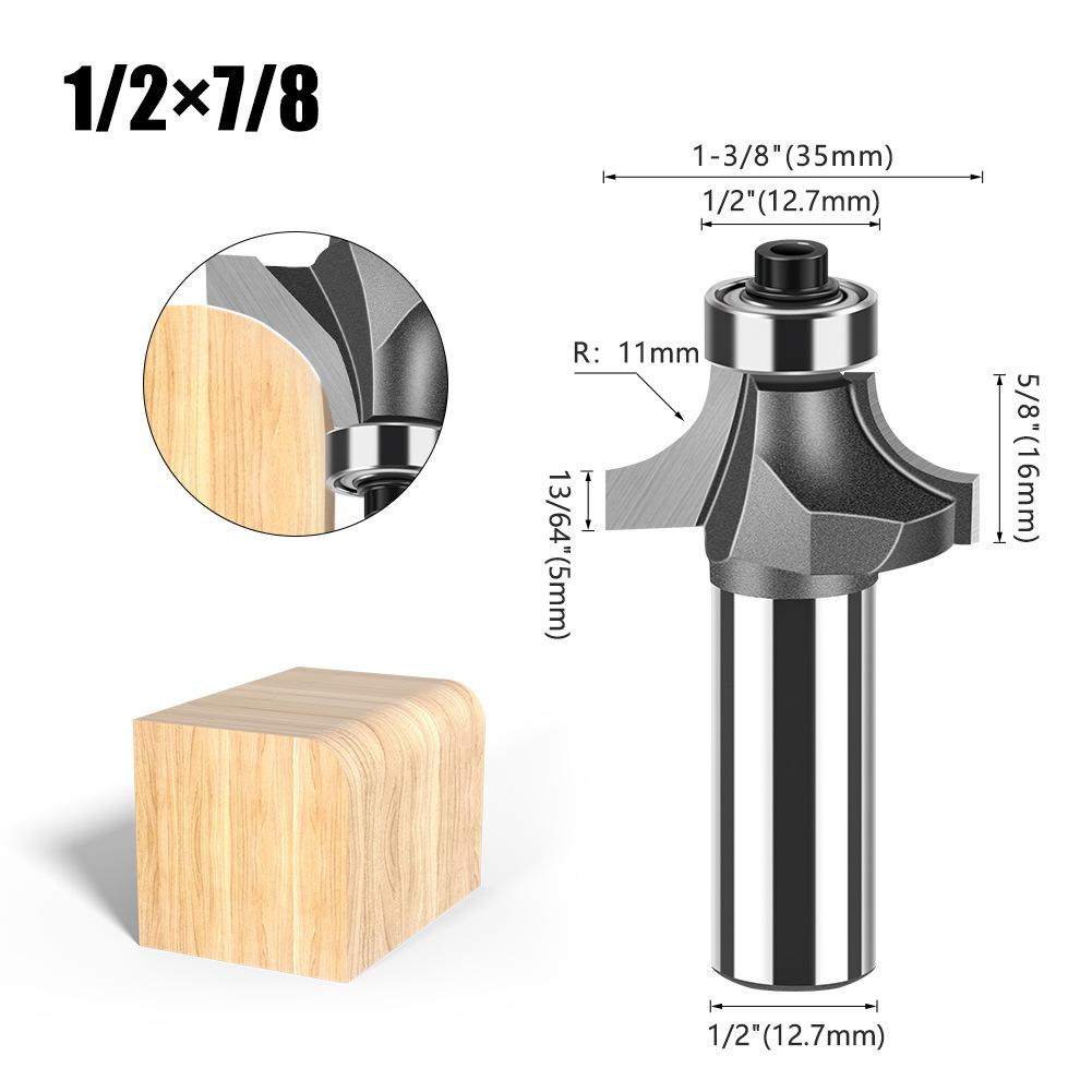 1/2 Handle Fillet Cutter Chamfering Milling Cutter, Commonly Used Fillet Cutter Preferably Tungsten Steel Alloy Fillet Cutter Trimming Machine Tool