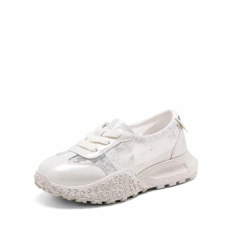 Fashion Lace Mesh Breathable German Training Shoes Women Summer New Fashion Versatile Little White Shoes Breathable Comfortable Sneakers