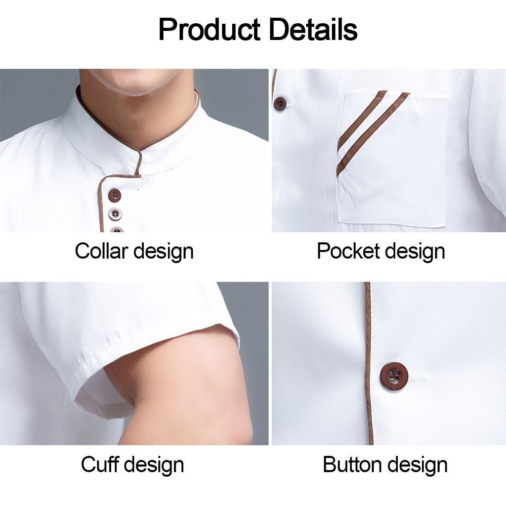 White Chef Clothes Short Long Sleeve Overalls New Work Uniform  Hotel