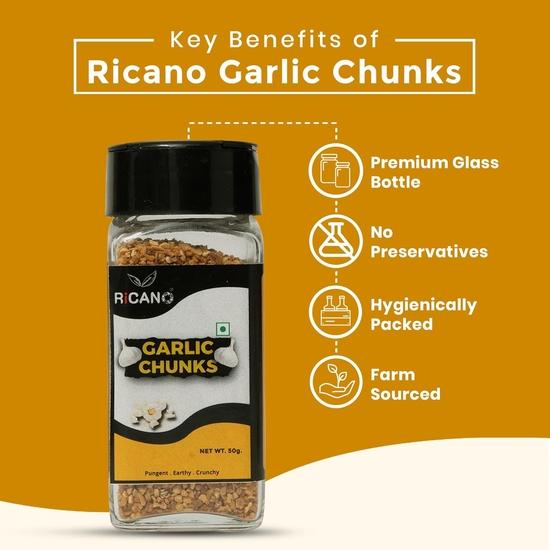 Ricano | Onion Powder, Garlic Powder, Garlic Chunks Combo | Spice Combo Pack | Dehydrated Veggies | Strong Flavor Boost | Quick Cooking Helper