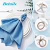 1pc Starfish Napkin Rings Ocean Coastal Nautical Summer Wedding Party Beach Table Dining Decor Napkin Holder Wedding Decorations