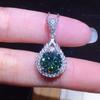 Maldives Blue Green Moissanite Necklace High Carbon Diamond Pendant Elegant Jewelry for Women