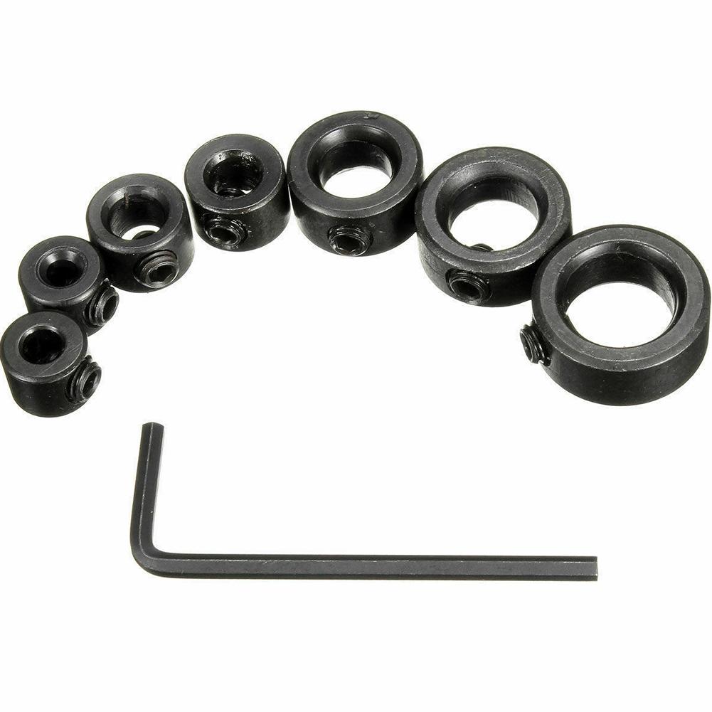 Drill Chuck 7Pcs Depth Stop Collar Ring Hex Wrench