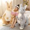 60-150CM Simulation Kangaroo Plush Toys Baby & Mom Stuffed Lifelike Animal Plush Doll Creative Pillow Home Decro Gift For Baby