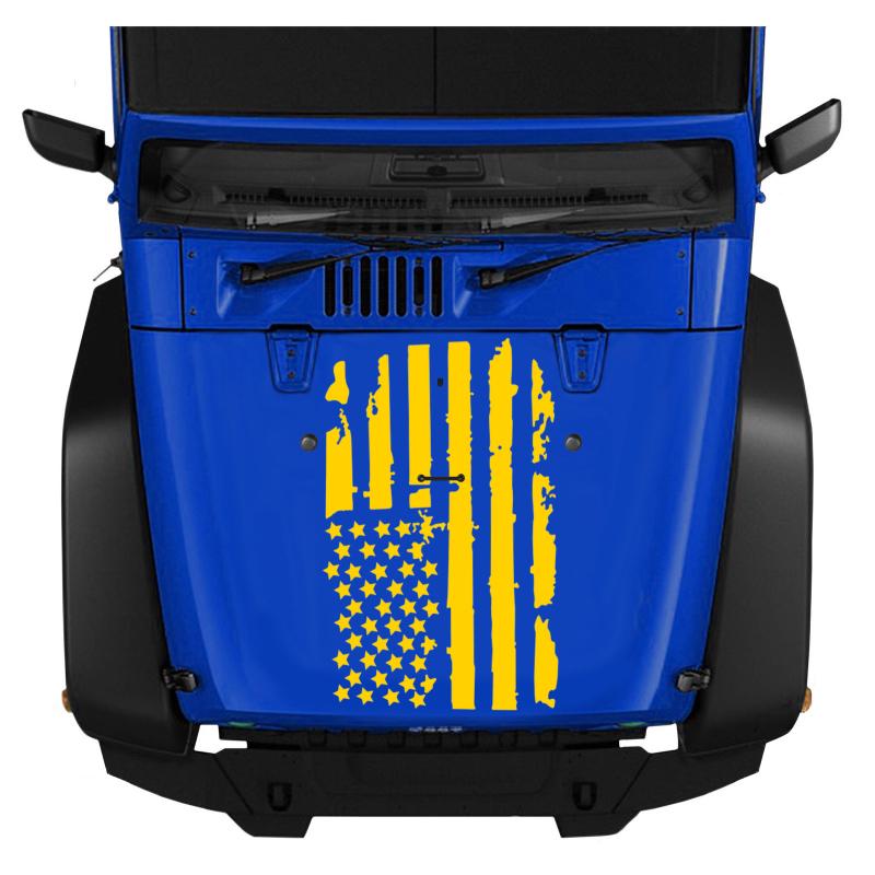 Car Exterior Hood Stickers USA Flag Decal Vinyl Auto Decoration Sticker