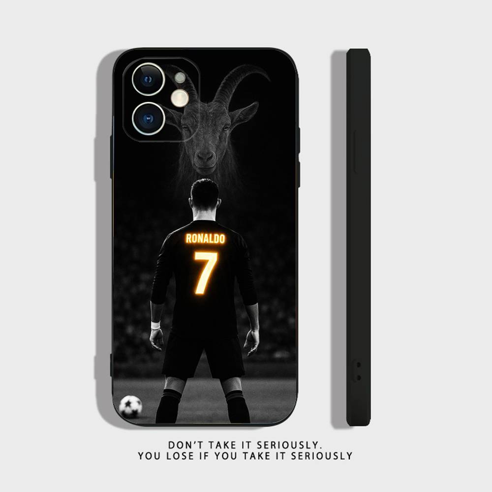 Coque en Silicone Transparent Football R-RoNalDo-ES CR7 pour iPhone 17,16,15,14,13,12,11,Pro,Max,Mini,XS,X,8,Plus Housse Noire antichoc iPhone13