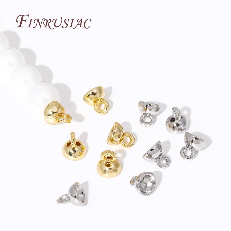 2 Größen 4,5mm/6mm Endkappe Für Perlen Schmuckherstellung,18K Gold Plated Metall Endperlenkappe Verbinder Beschläge Für DIY Perlen Schmuck
