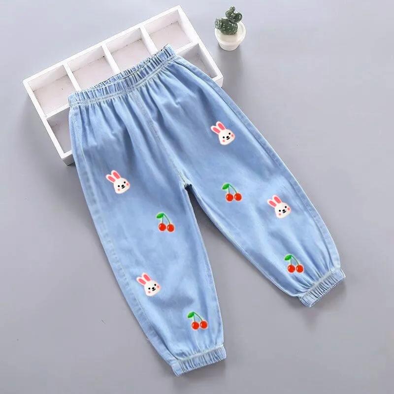 

Детские штаны от комаров, летние тонкие свободные леггинсы для мальчиков и девочек, длинные детские штаны маленького и среднего размера 90