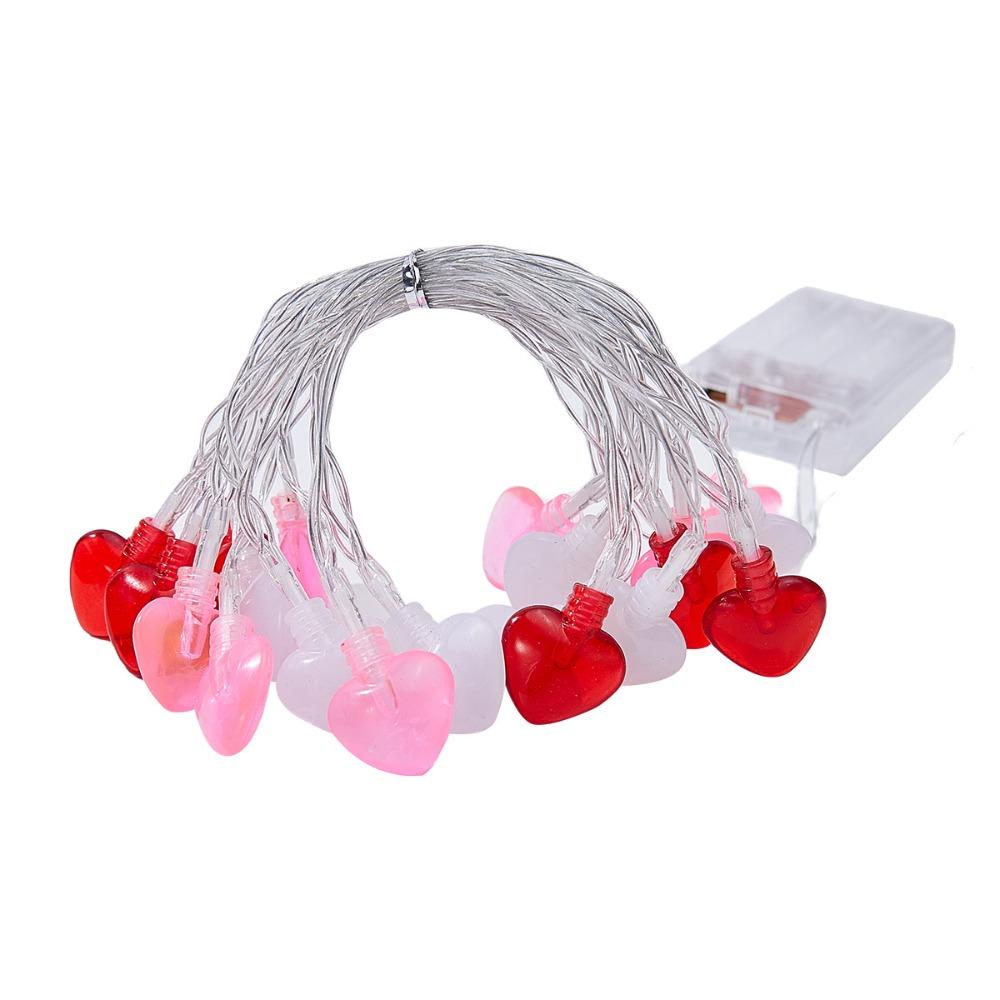 Battery Operated Love Heart Fairy Light Garland Romantic LED Valentines Day Decor  Party Decoration