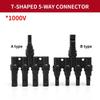 1/5/20/100 Pcs  Photovoltaic Solar T Connector T-Type 2/3/4/5 Branch Male And Female Battery Module Panel PV Plug wire