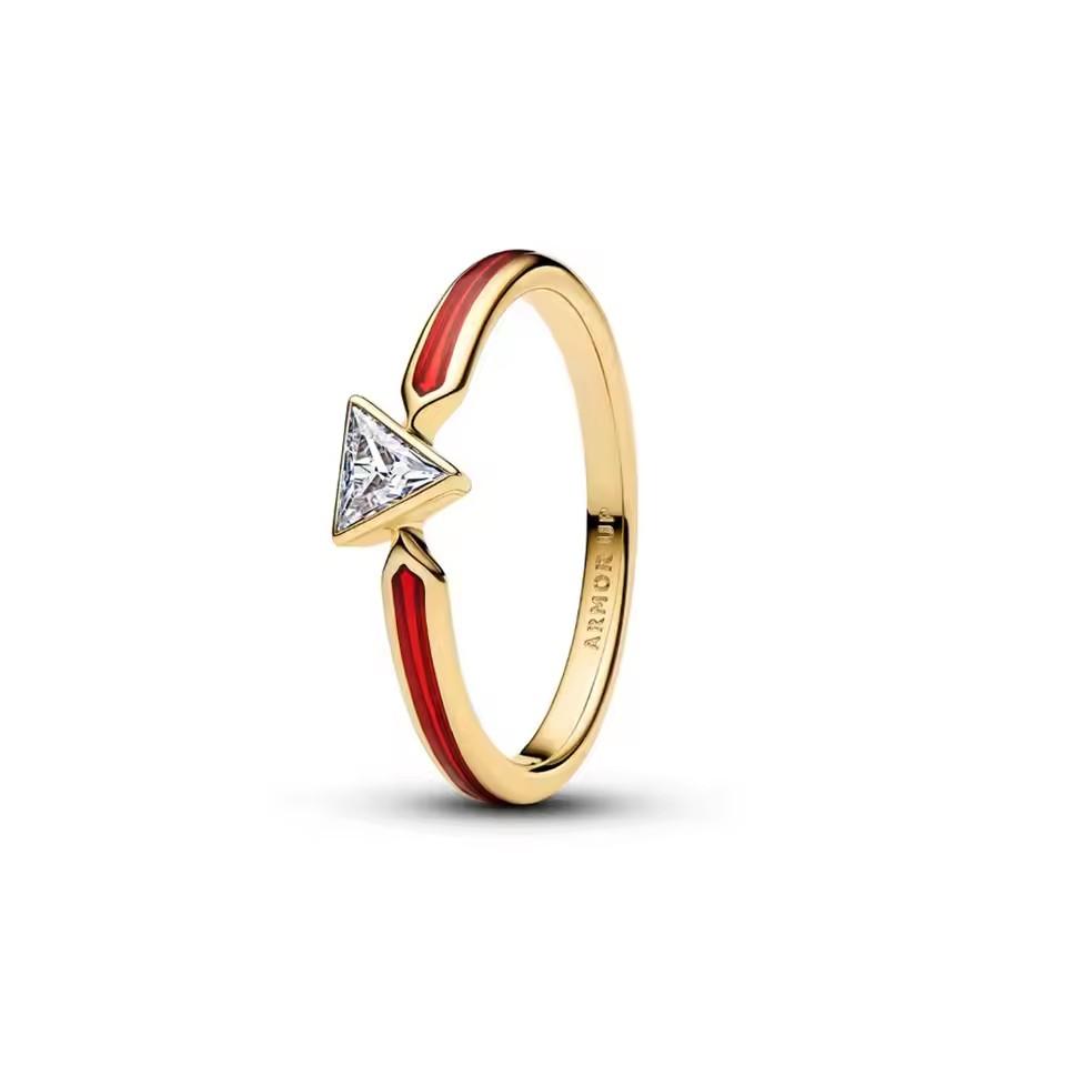 18K Gold Plated Original 925 Sterling Silver Ring Bow Heart Lotus Rings for Women Valentine's Birthday Gift DIY Jewelry 2025 New
