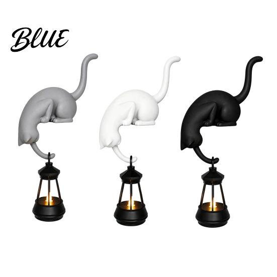 Ornamento Lanterna Gatto Stampato 3D da Appendere con Decorazione Scaffale Carino Che Sbircia Tavolo Accessori Casa Bizzarri Statua Angolo Gancio Portachiavi per Libreria