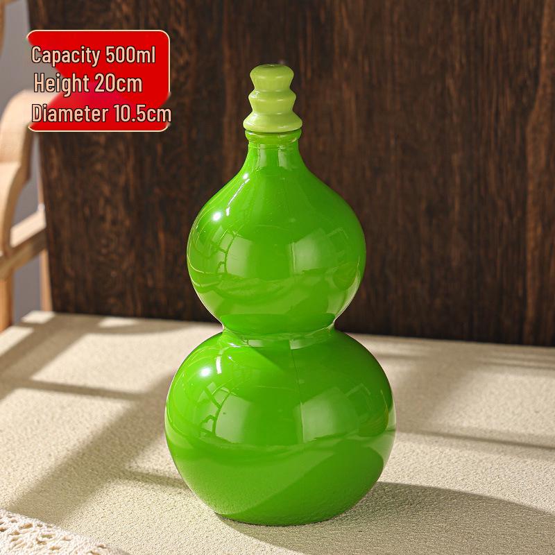 Op voorraad: 500ml Meerkleurige Imitatie Porselein Kalebas Fles met Handtouw, Schouderband & Accessoires, Makkelijk te Dragen