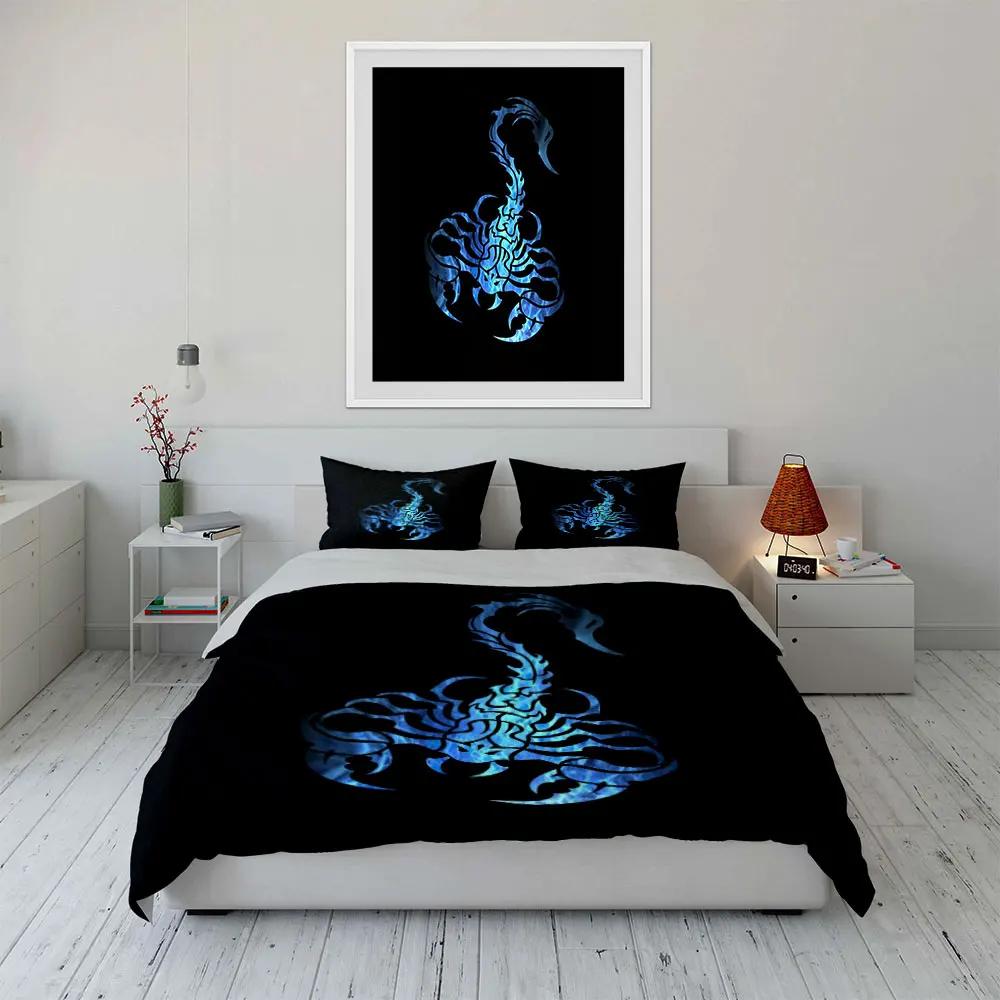 Blue Scorpion Art Set Multiple sizes kid's and adults' bedroom Exquisite 3PC bedding set gift