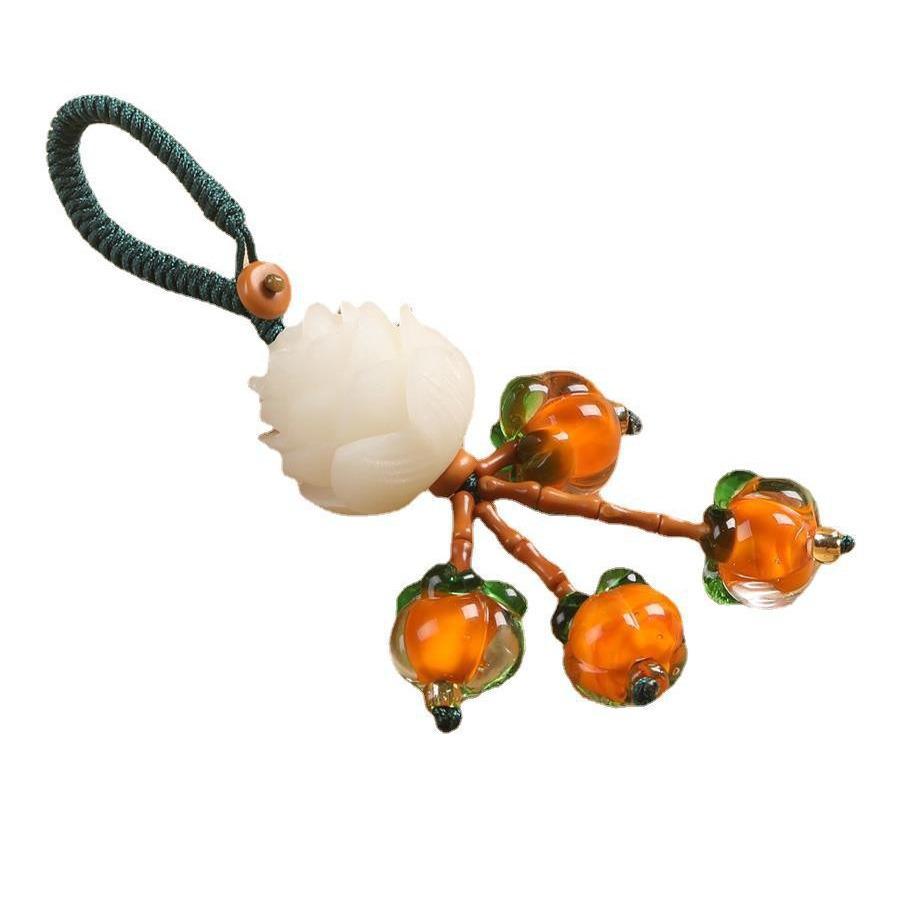 Bodhi Lotus Keychain: Chinese Style Creative Ornament & Mobile Anti-Loss Pendant