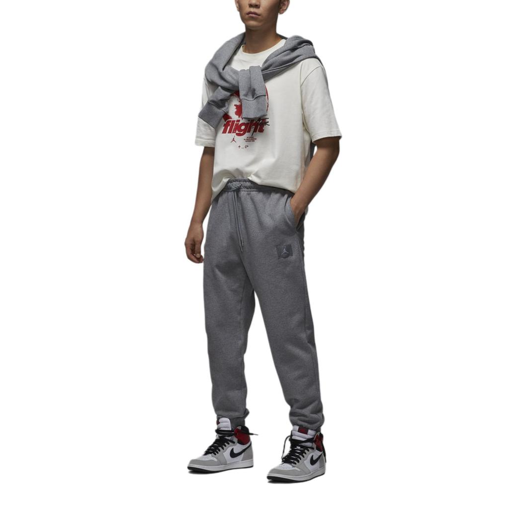 Jordan Prodyšné jednobarevné ležérní kalhoty se středním pasem pánské spodky šedé FV7252-091