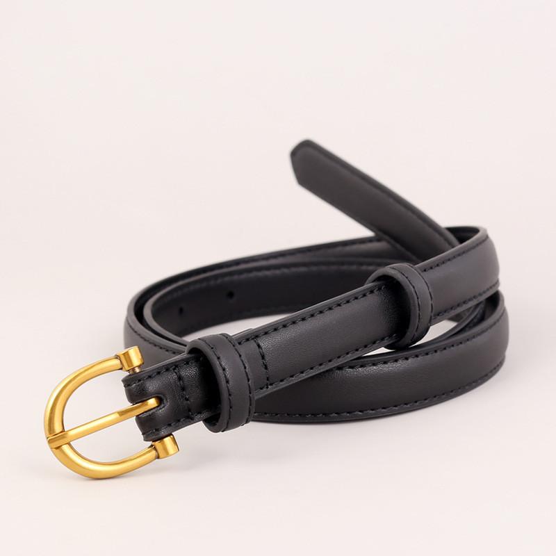 Fashion Cowhide Leather Belt For Women With Alloy Buckle For Casual And Office Wear