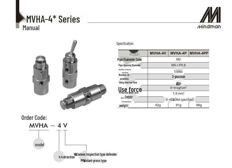 Taiwan Goldware MINDMAN Genuine Manual Valve MVHA-4P, MVHA-3P, MVHA-2P In Stock