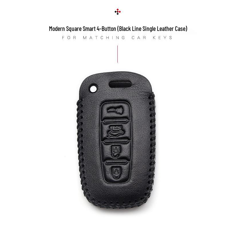 Hyundai Genuine Leather Key Case for Santa Fe, ix35, Mistra, Elantra, Reina, Veloster, Sonata
