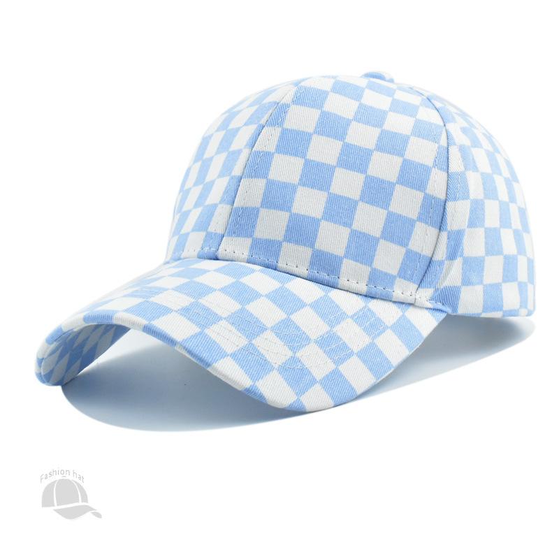 Casquette de Baseball à Carreaux Hommes Femmes Extérieur Voyage Protection Solaire Mode Ins Décontracté Chapeau Réglable