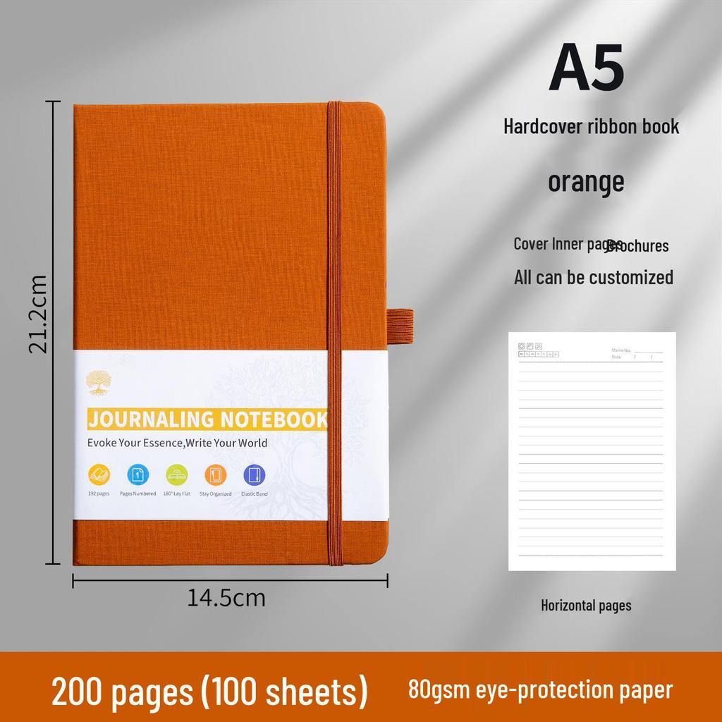 A5 Custom Logo Strap Notebook - Stylish & Simple Student Diary or Business Notebook
