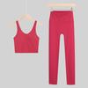 Lulu U-Back Sports Tank & 9-Point Yoga Pants Set with Bare-Feel Push-Up Bra for Women's Fitness