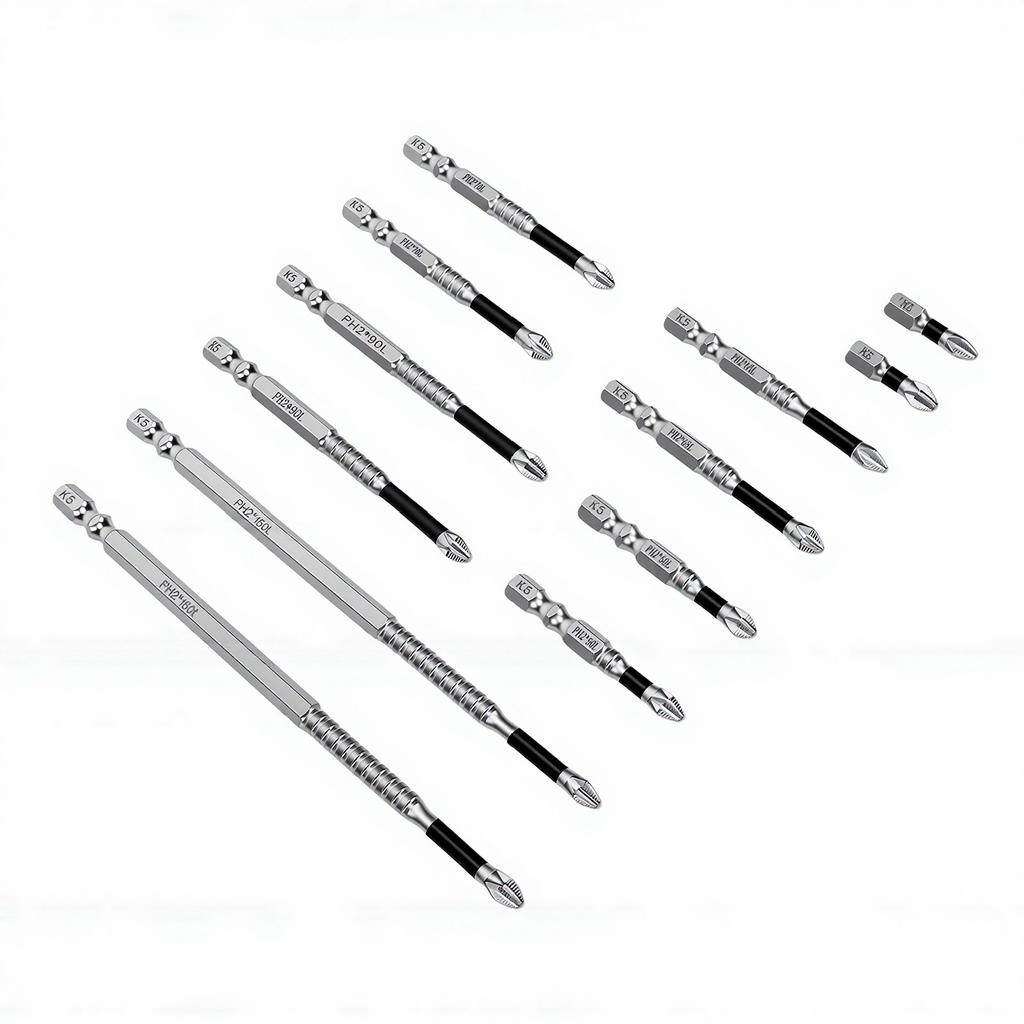 High Magnetic Screwdriver Drill Bits Set 25mm 50mm 65mm 70mm 90mm 150mm Anti Slip Magnetic Electric Screwdriver Bits Set