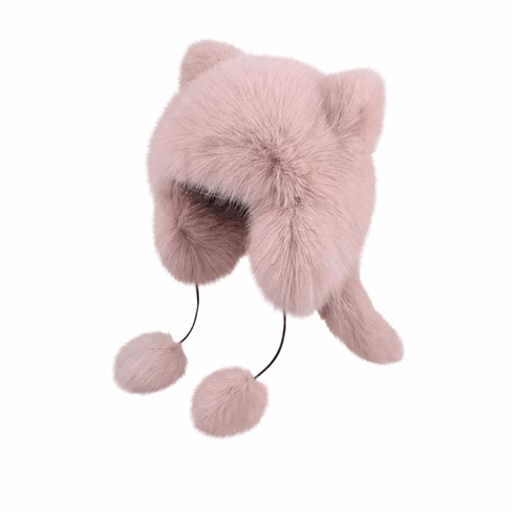 Windproof Faux Fur Beanie Thickened Ear Protection Hat Fashion Winter Hat Daily Wear