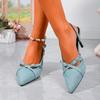 Street Style Buckle Strap Women Pumps Pointed Toe Thin High Heels Banquet Slingback Party Shoes Zapatos De Mujer