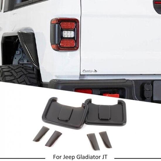 Rear Taillight LED Lamp Cover Trim Guard For Jeep Gladiator JT 19+ Smoked Black