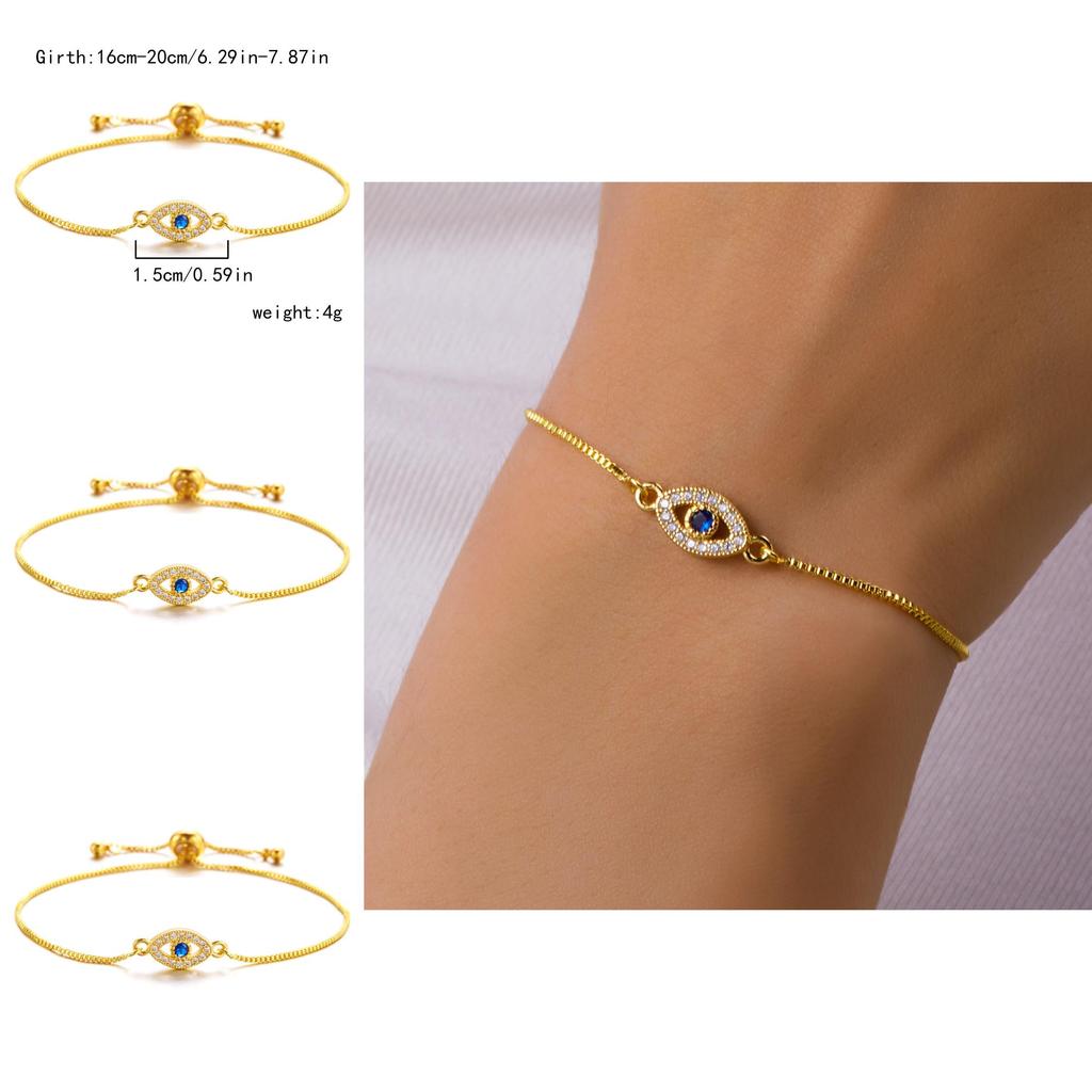 Fashion Pulling Bracelet With Blue Eye Design And Rhinestone Decoration