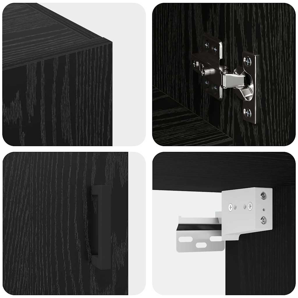 Wall Cabinet Black Oak Effect 60 x 31 x 70 cm Particleboard