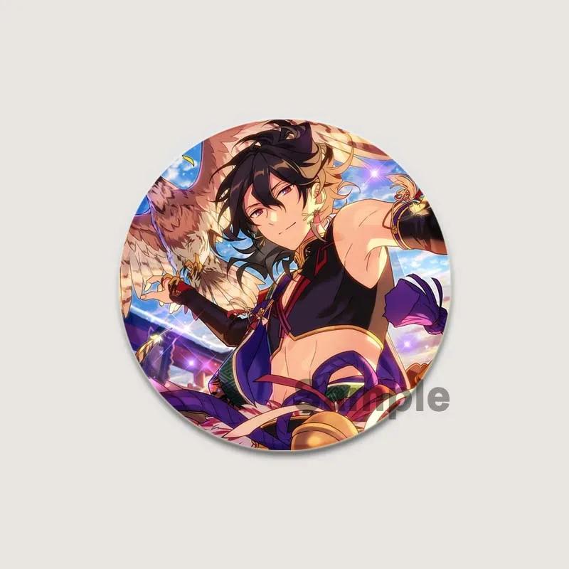 32/44/58mm Anime Ensemble Stars Pins Cartoon Characters Rei Sakuma Badge Handmade Brooches Breastpin for Backpack Clothes Gift Accessory