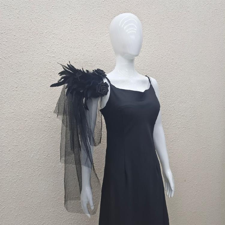 Elegant Shoulder Covers Bride Dress Accessory for Women Black Tulle Detachable Bridal Wedding Dress Accessories