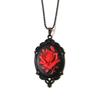 Gothic Red Rose Cameo Choker Necklace Halloween Cosplay Jewelry Adjustable Pendant Necklace Victorian Necklace Jewelry