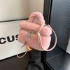 Lamb Wool Handbag For Women Autumn Winter Solid Color Soft Plush Small Square Bag Simple Versatile One Shoulder Crossbody Bags