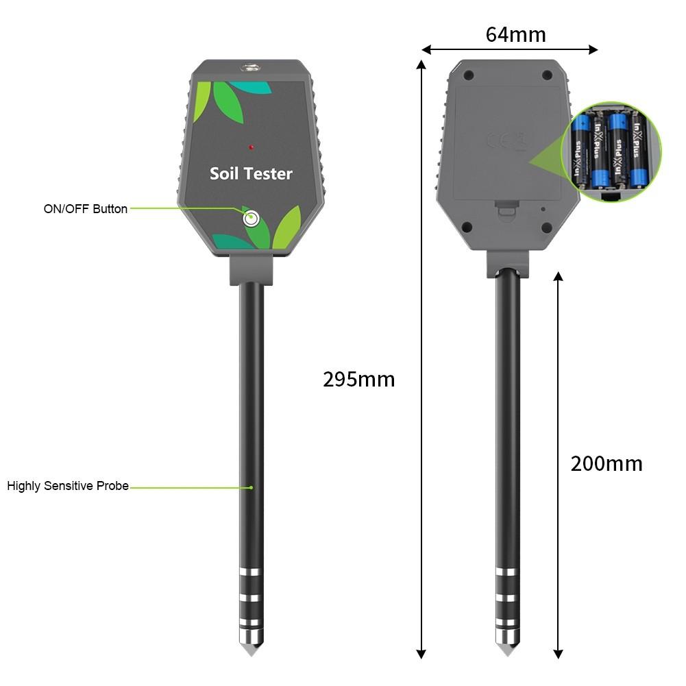 8 IN 1 Smart Bluetooth Soil Tester EC/PH/Fertility/Salt/Air Humidity/Temperature/Sunlight/Soil Moisture Monitors