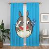 Zasłony do wnętrza domu dla Camera TotoroS Eleganckie zasłony do pokoju 2 sztuki Tiul do sypialni Rolety Zasłona zaciemniająca Przepierzenie