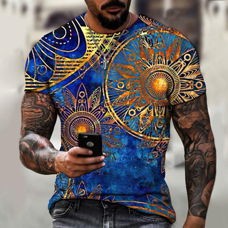 3D digital printing teen men's short-sleeve top, multifunctional and breathable
