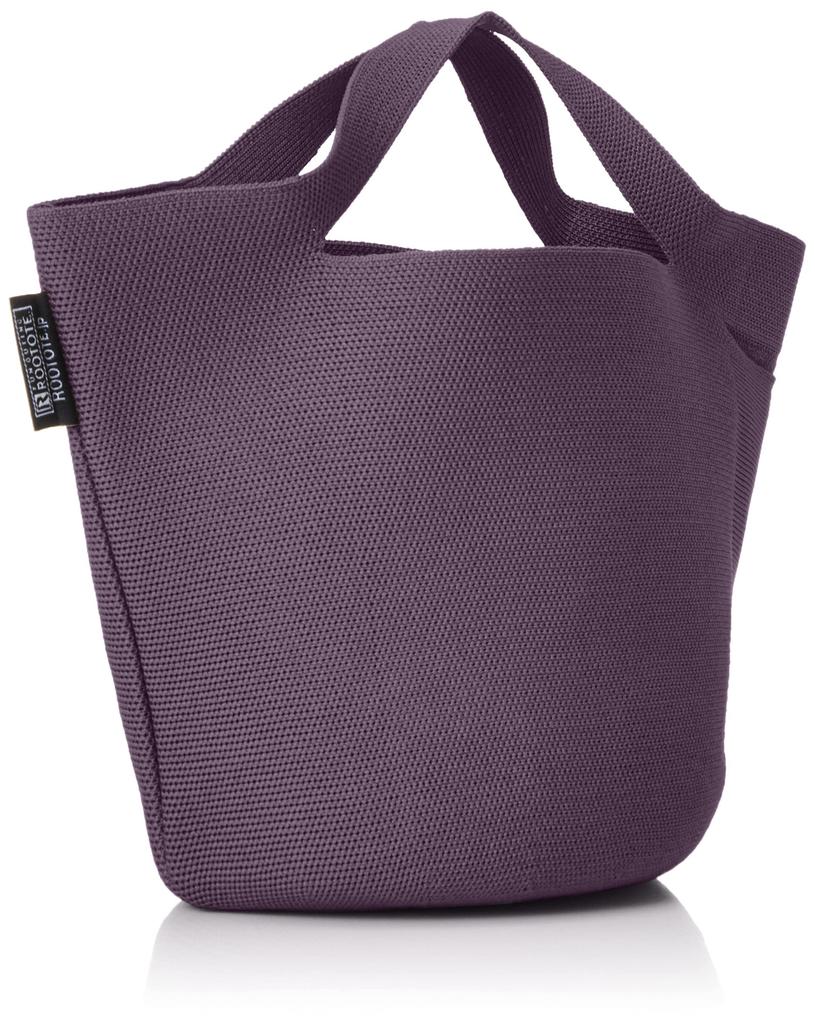 Free Hat Recycled Yarn Knitted Basket Tote Bag Baby Lou 0255 Violet [Rootote] Lightweight, Standing, Shape, Po-No