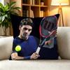 TTennis Legend Roger Federer  Square DoubleSided printed Pillow Case Bedroom Bedside Pillow Sofa Cushion Cover